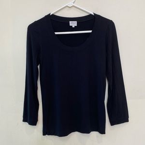 Armani- Black Tight Scoop Neck Shirt- size 6